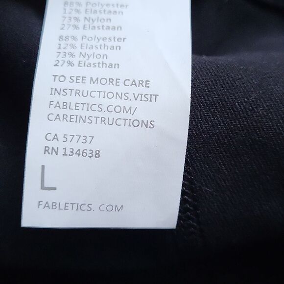 Fabletics Black High-Waisted Leggings. Size L - Picture 3 of 9